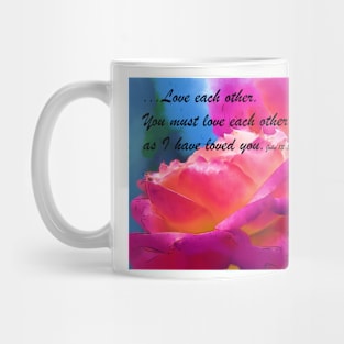 Love Each Other Watercolor Rose Bloom Mug